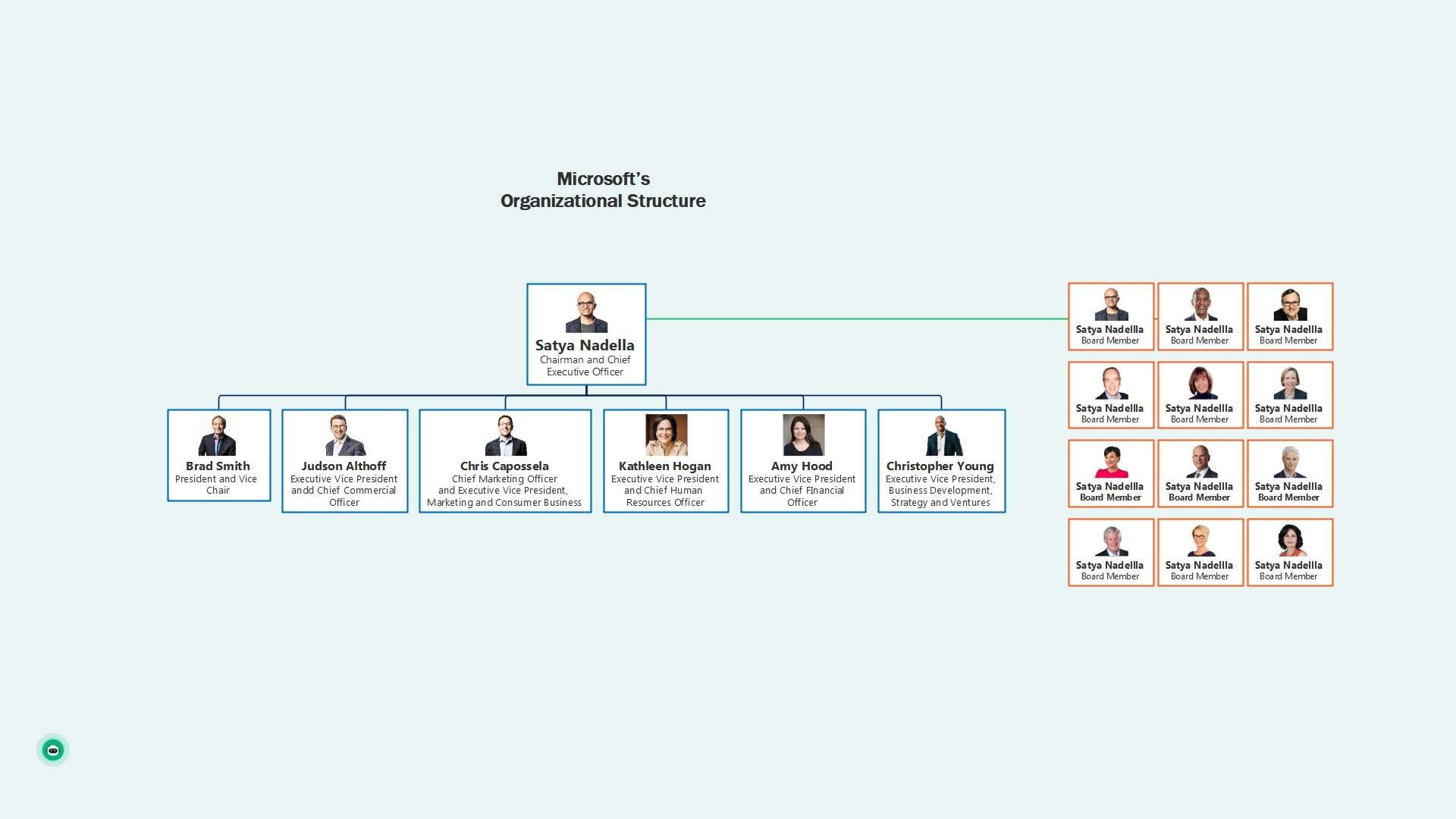 organization structure of Microsoft