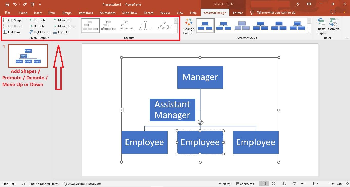 customizing org chart office 365