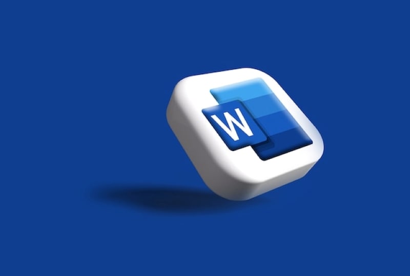 logo Microsoft Word en 3D
