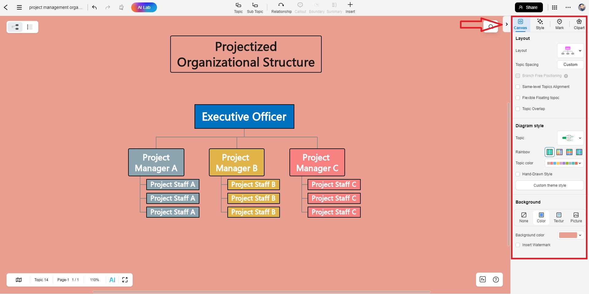 change your org chart layout
