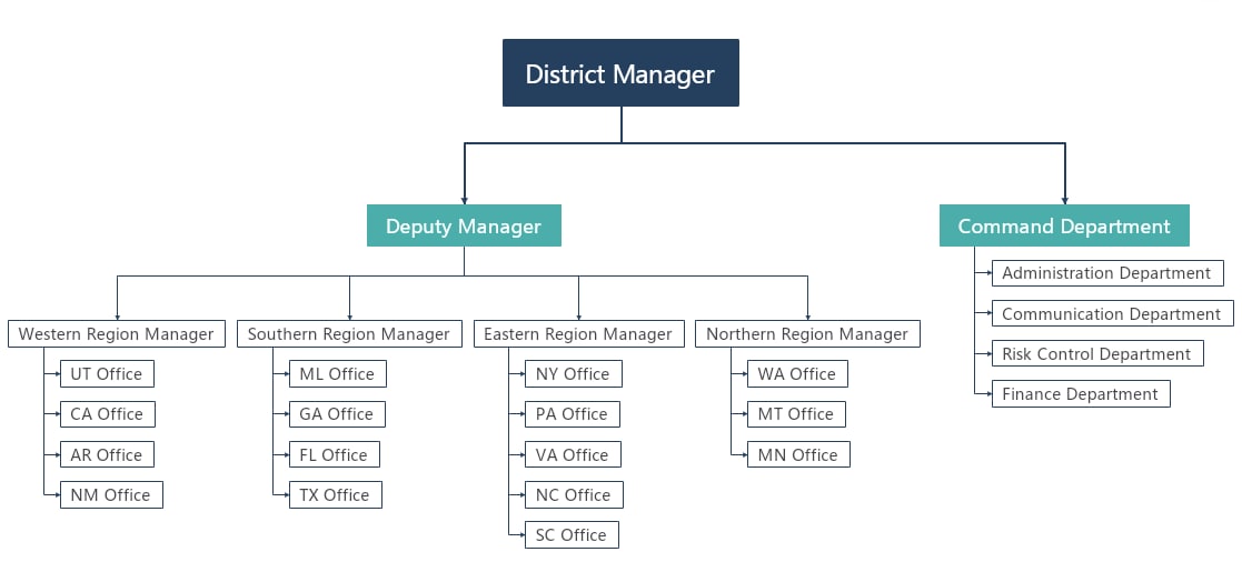 structure de l'entreprise du chef de district