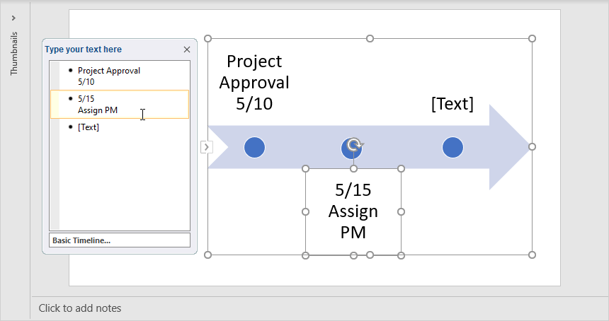 añade datos a tu cronograma de PowerPoint