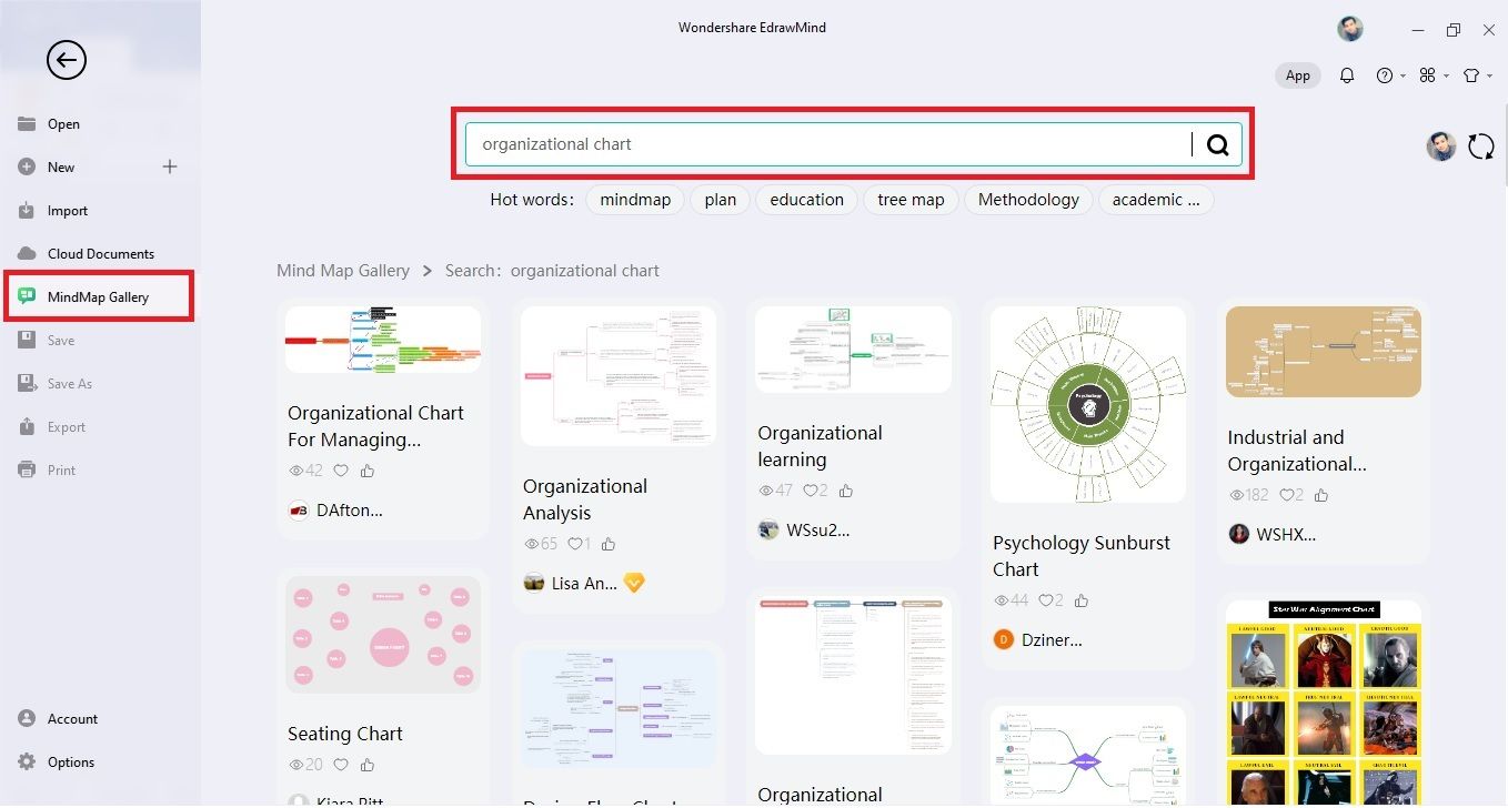 edrawmind org chart templates