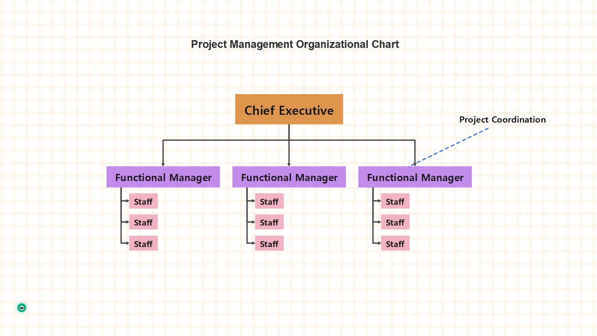 Organigrama de gestor de proyectos para ejecutivos