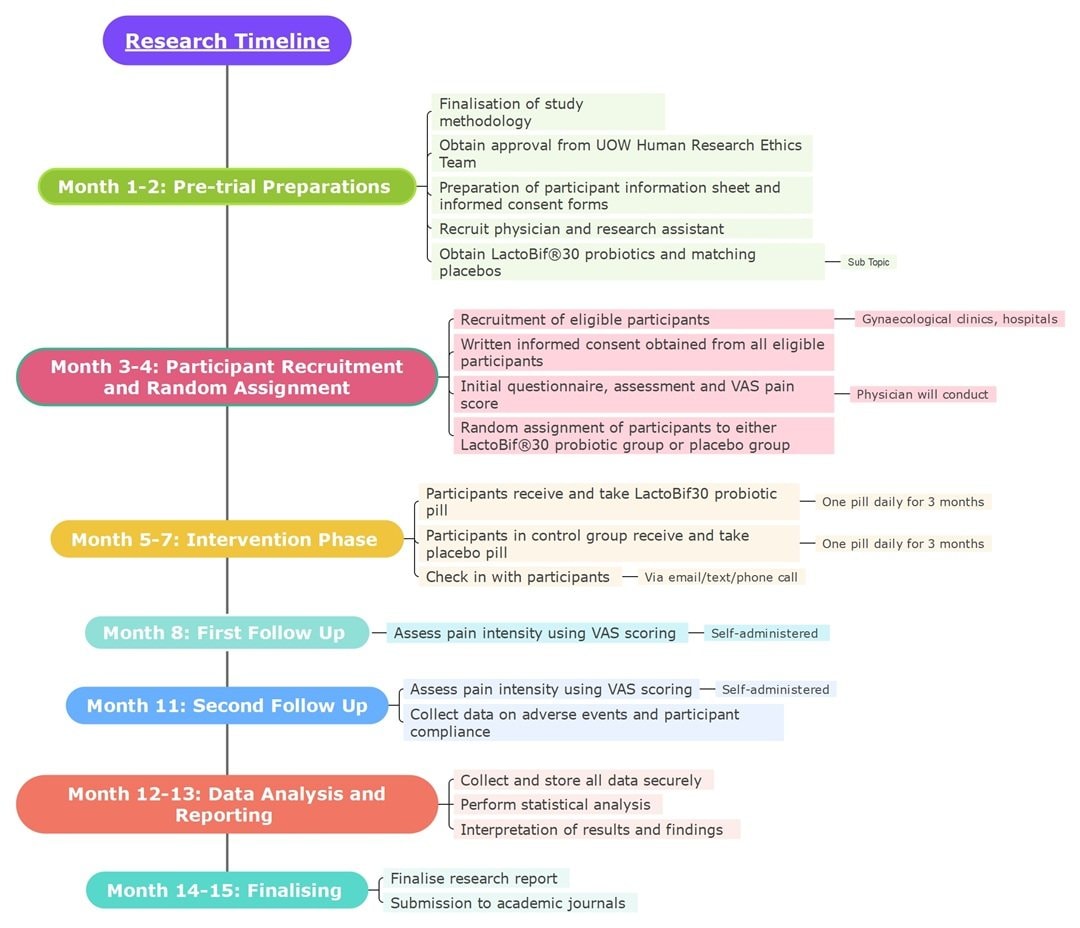 monthly research phase timeline example