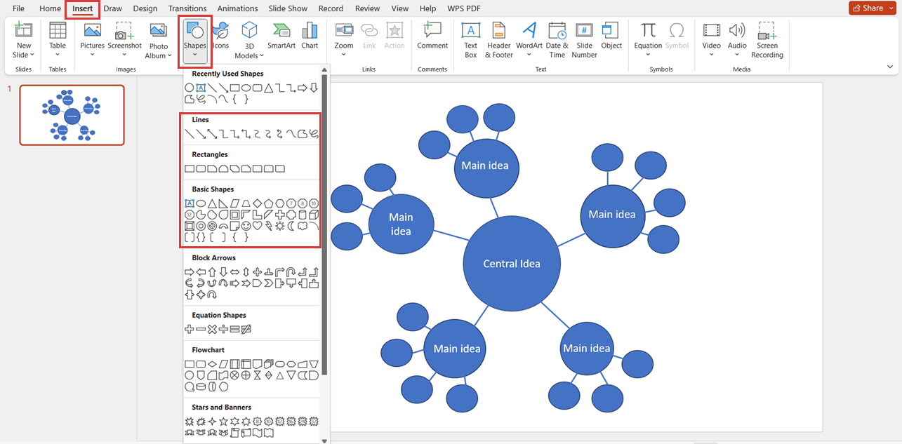 plantilla de diagrama de araña para PowerPoint