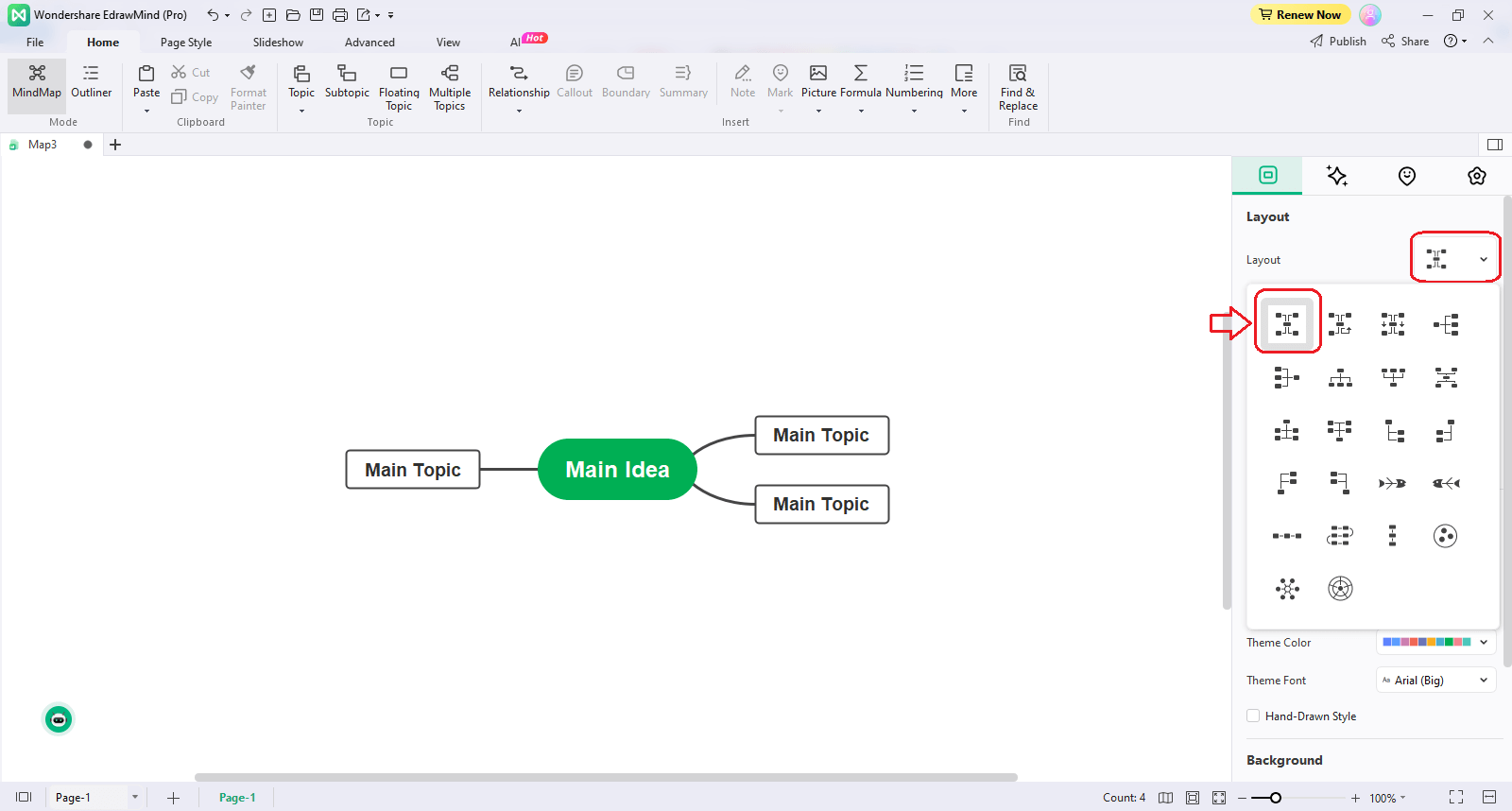 change map layout