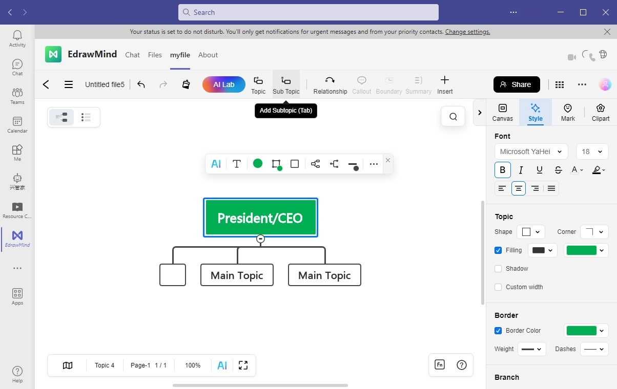 adding shapes on org chart