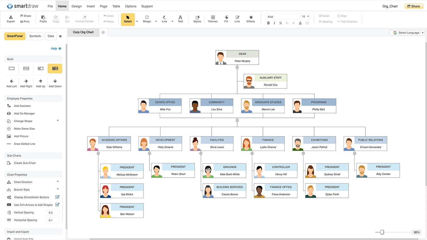 finestra principale di smartdraw