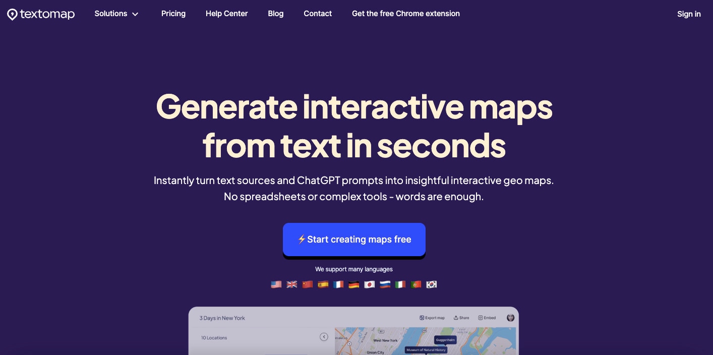 créer des cartes interactives avec textomap
