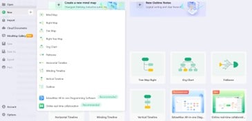 seleccionar nuevos tipos de mapas mentales 