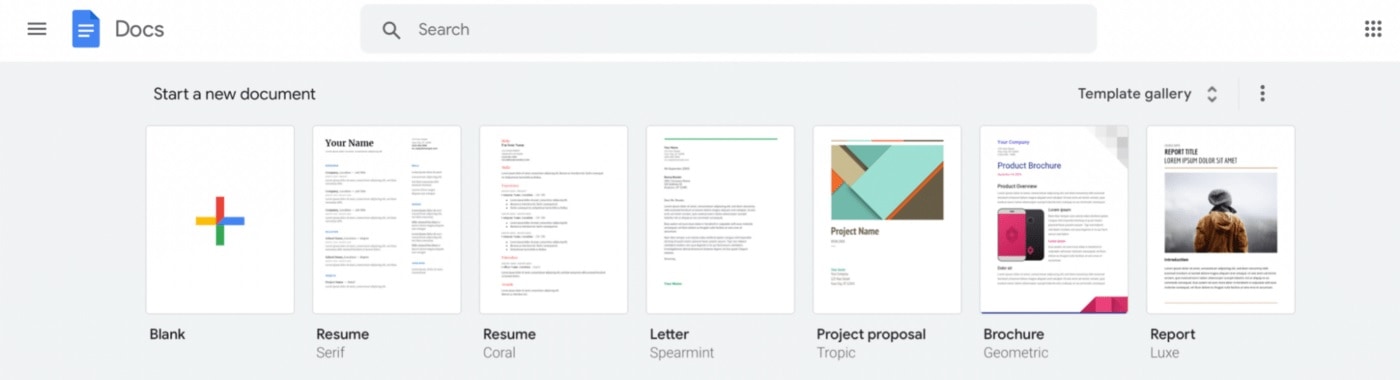 google docs blank template