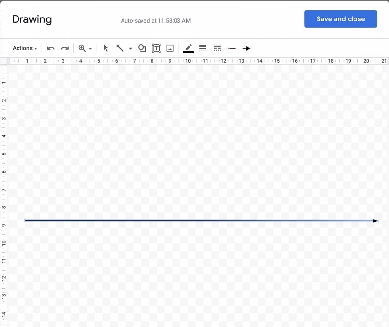 dibujar una línea en Google Docs