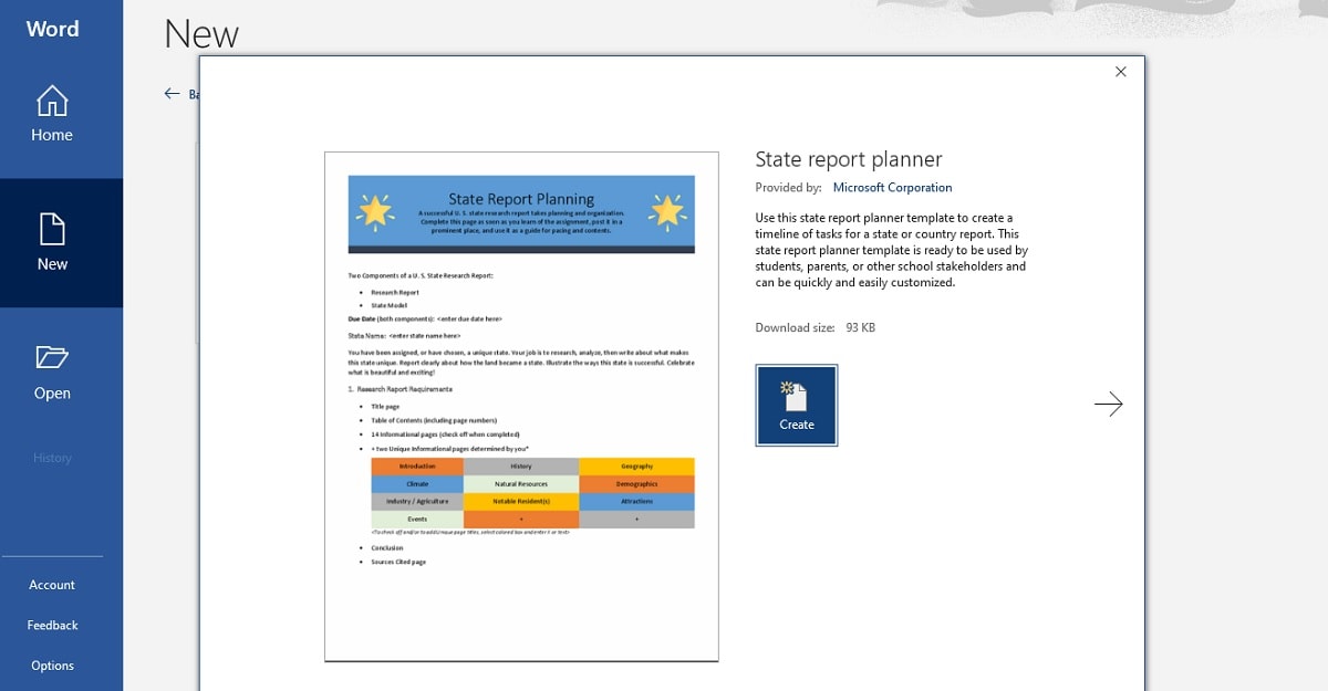 state report planner timeline template