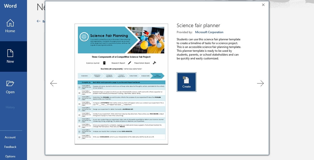science fair planner timeline template