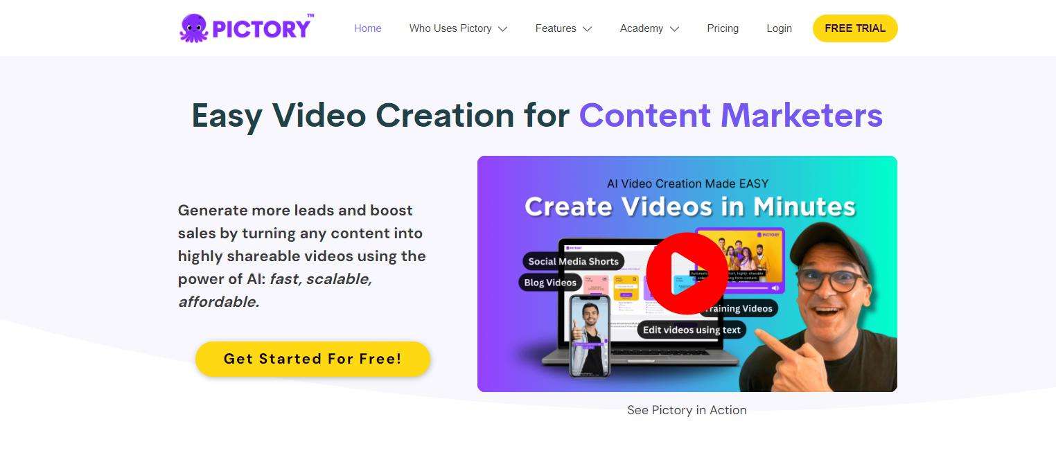pictory ai text to video creator