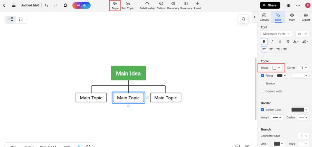 éditer l'organigramme sur edrawmind