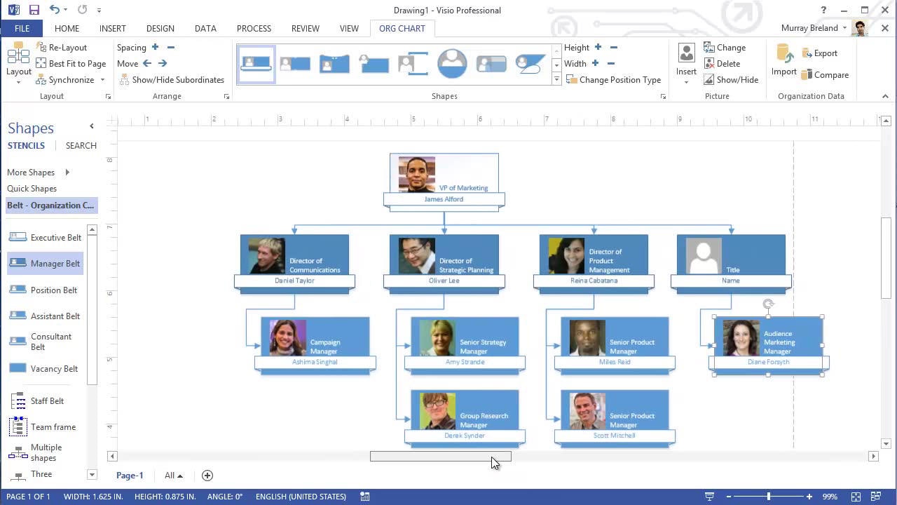 introducción a los organigramas en Visio