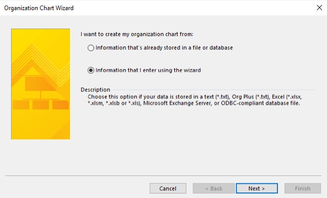 asistente para organigramas en Visio