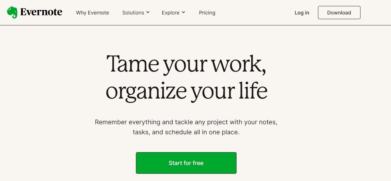 evernote note taking: evernote-app