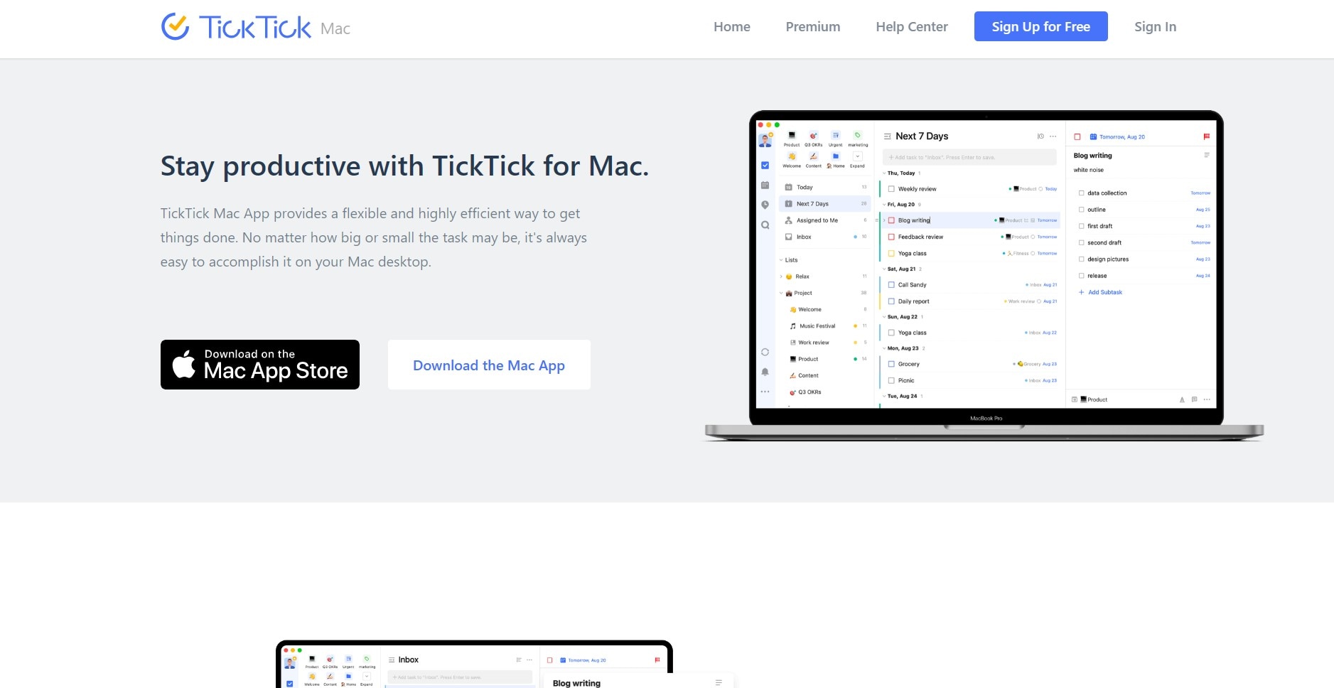 ticktick lista de tarefas para macos