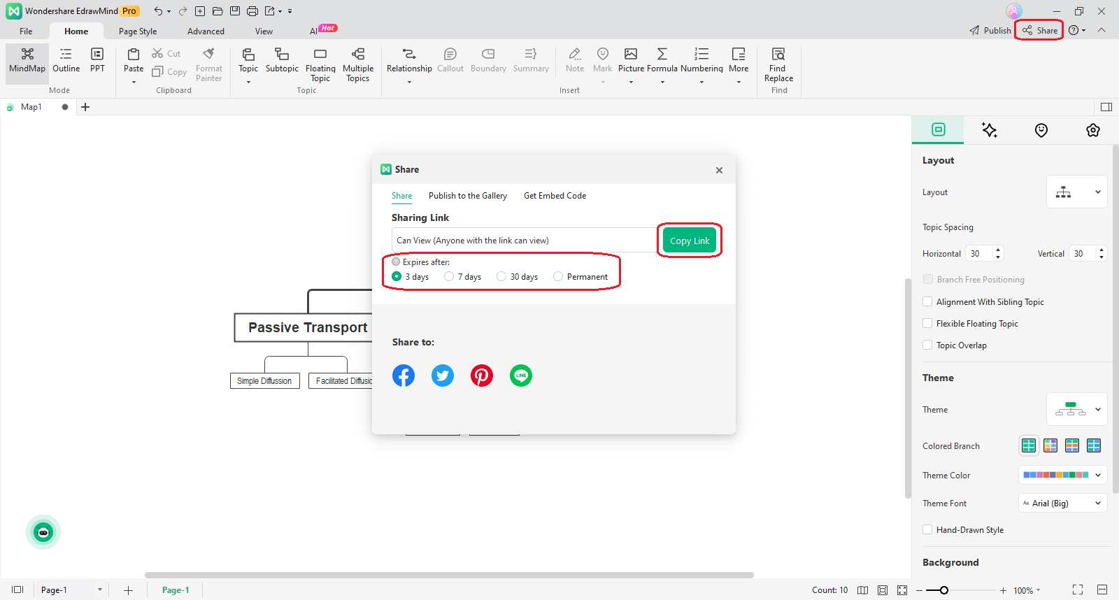 share the cellular transport concept map