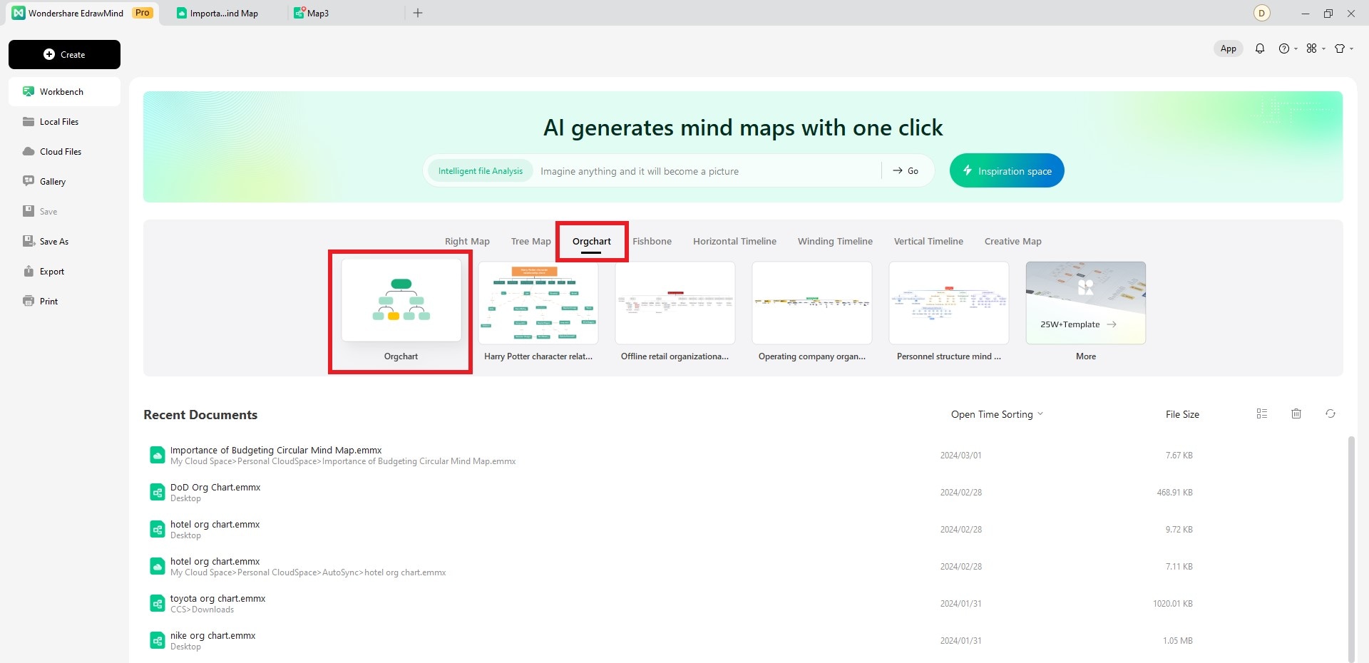 create a new org chart from scratch