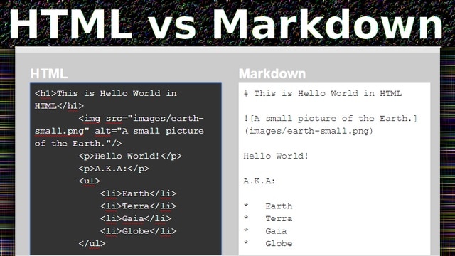 learning html vs markdown