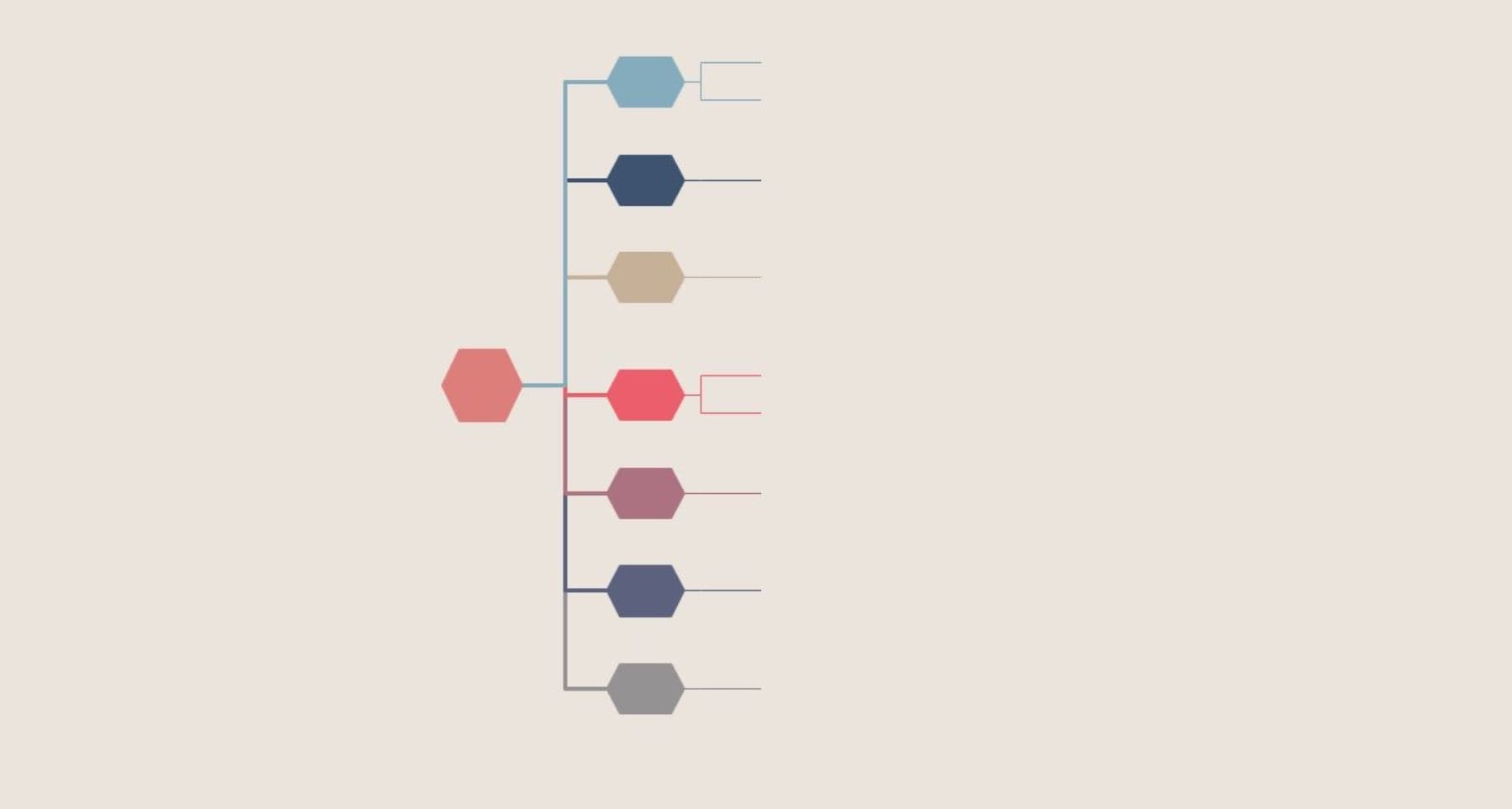 Hexagonal blank timeline template