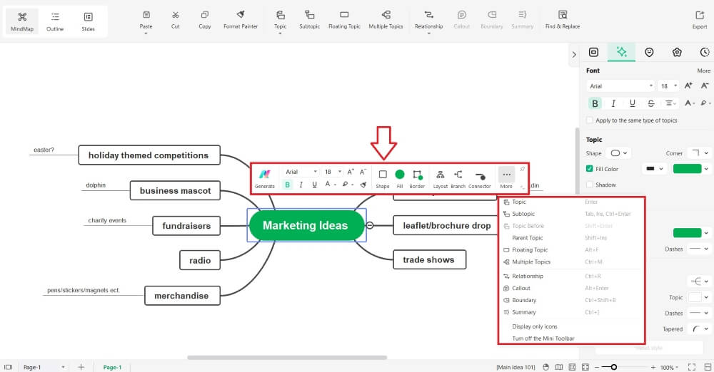 mind map customize