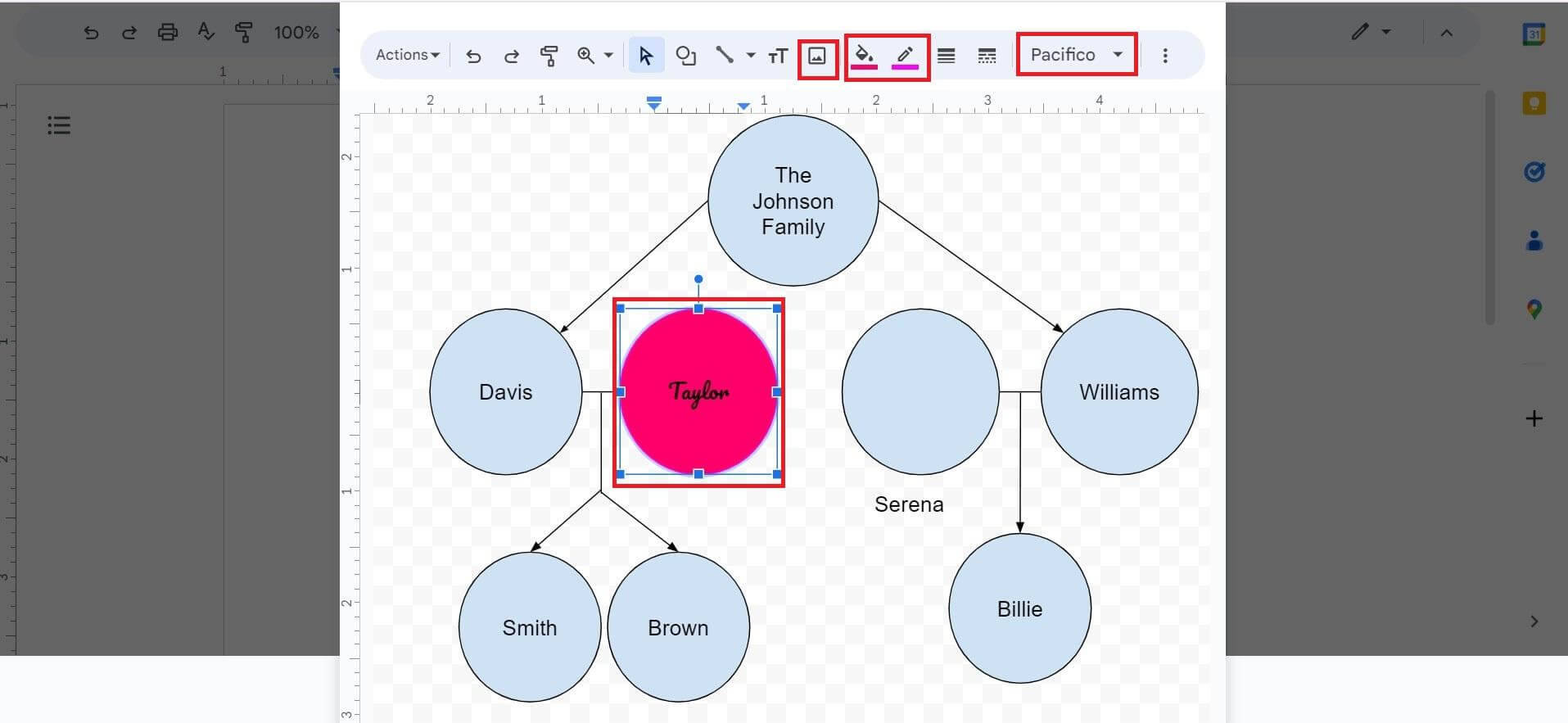 make family tree using google docs