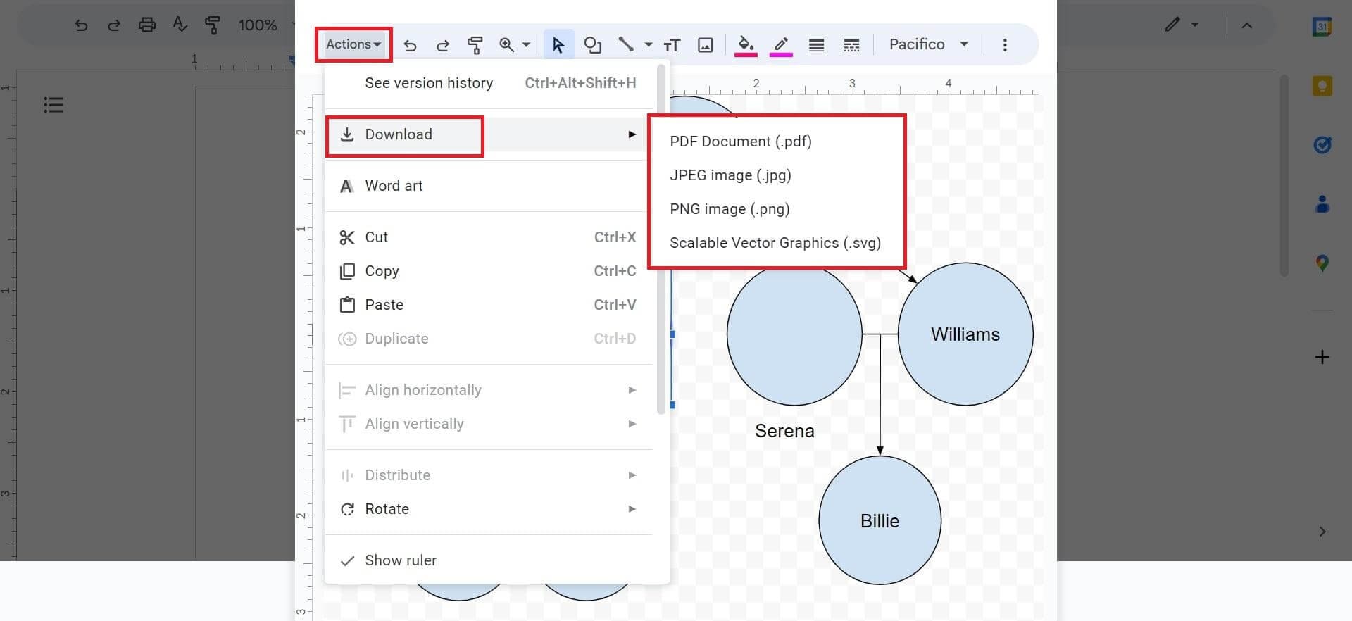 make family tree using google docs