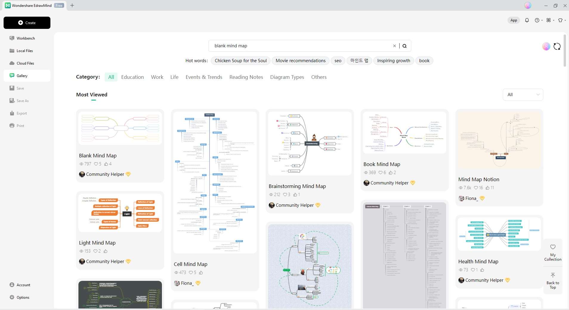 suche nach leeren mindmaps