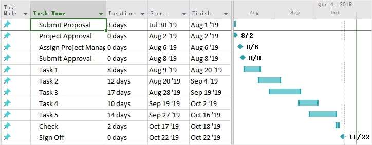Microsoft Project Gantt Chart Example