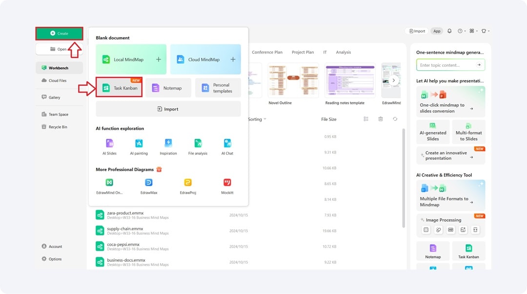 select task kanban