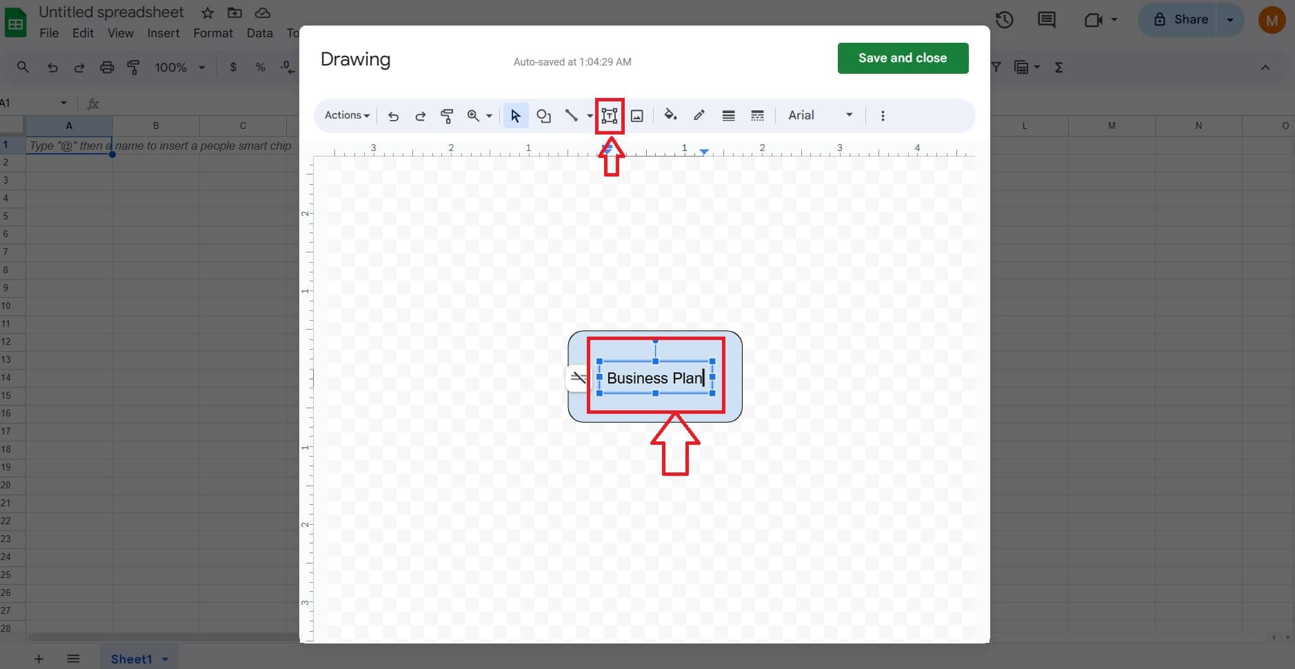 mind map add text