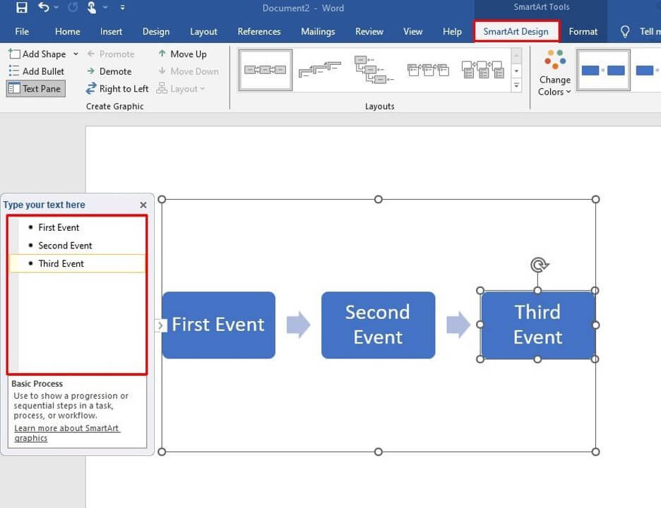 make timelines using word