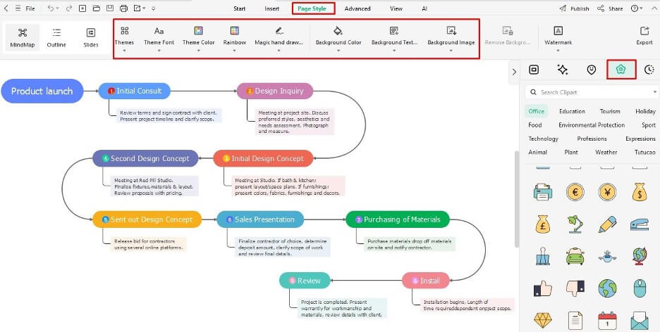 edrawmind page layout options