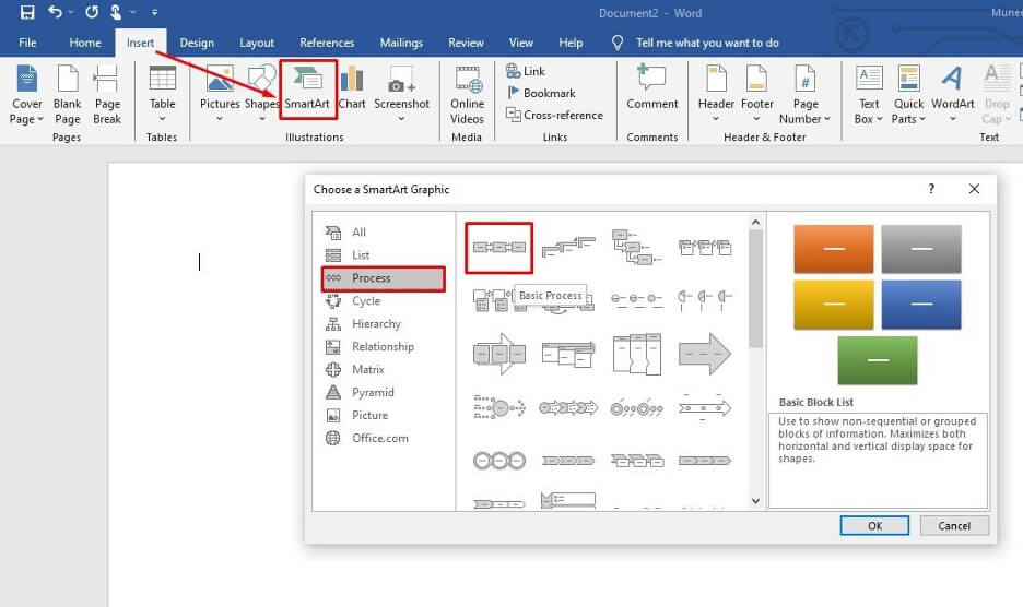 make timelines using word