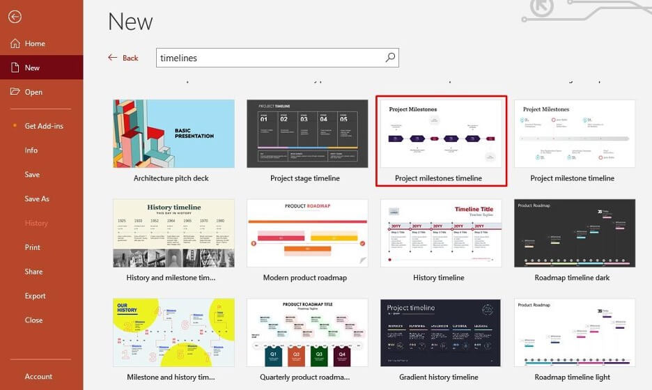 make timelines using powerpoint