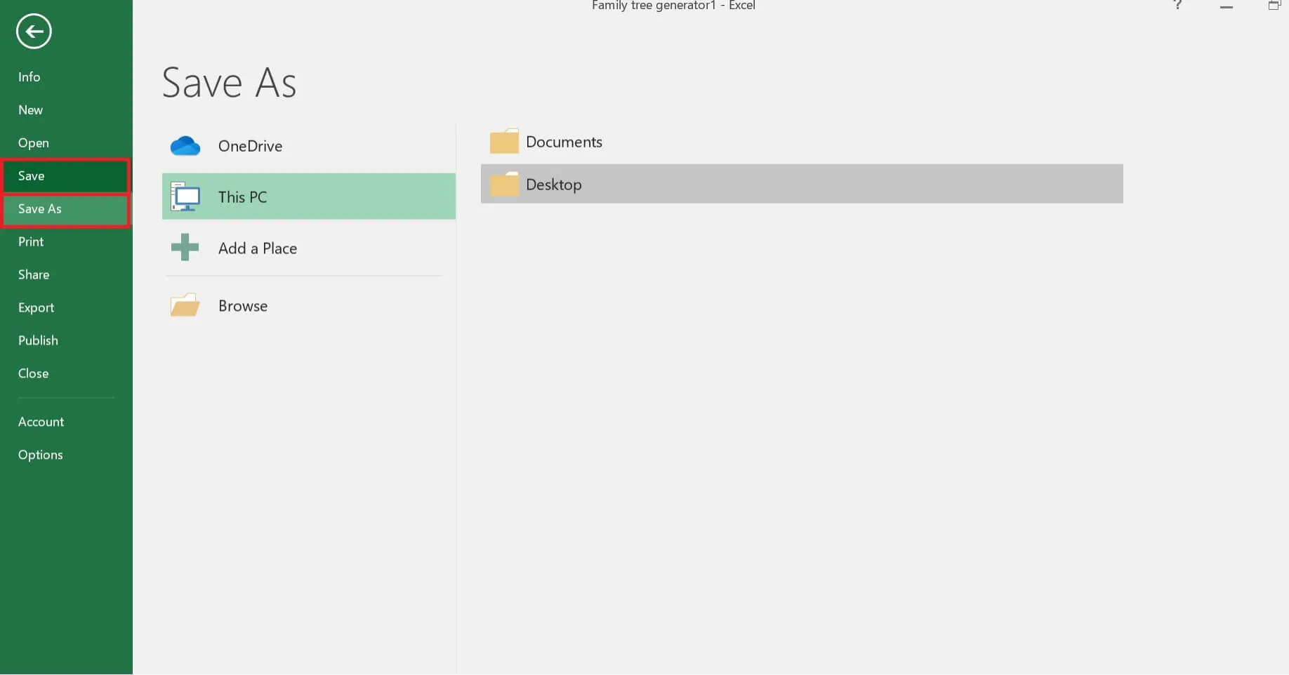 make family tree using excel