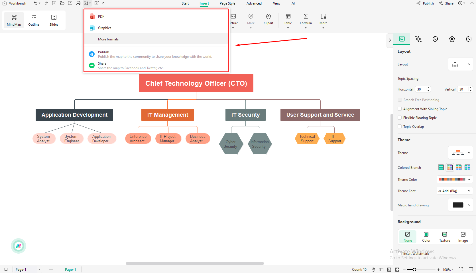 edrawmind multiple exporting option