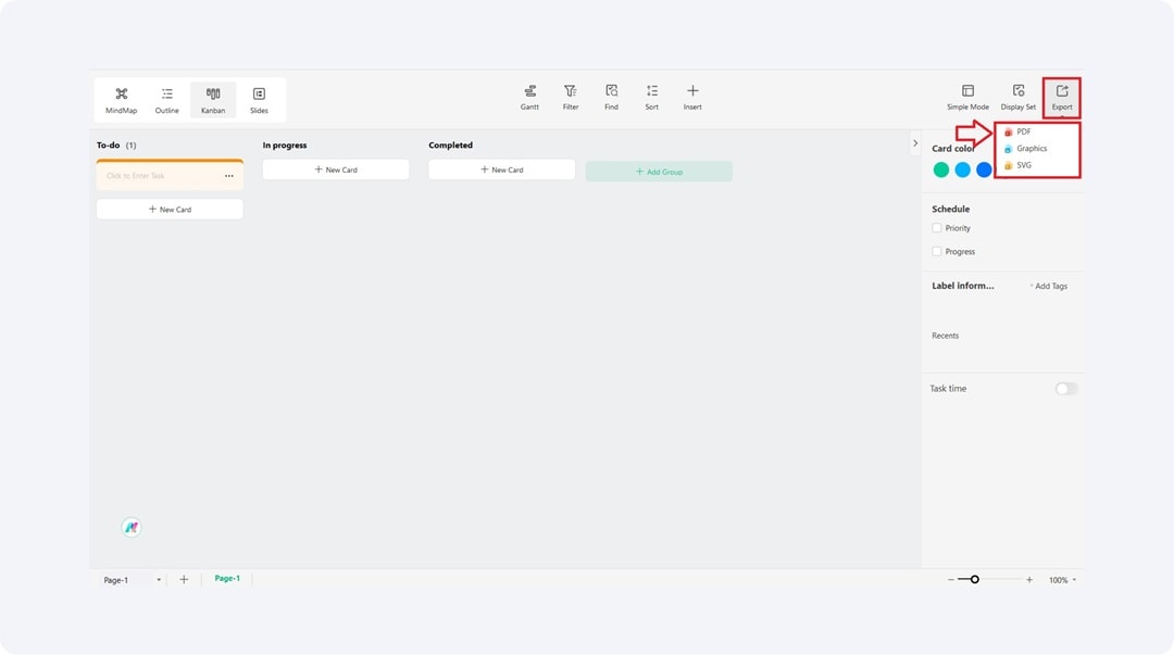 export kanban board