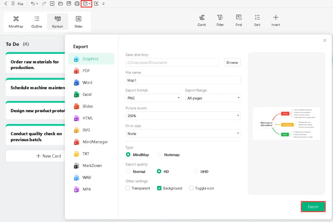 save your kanban board