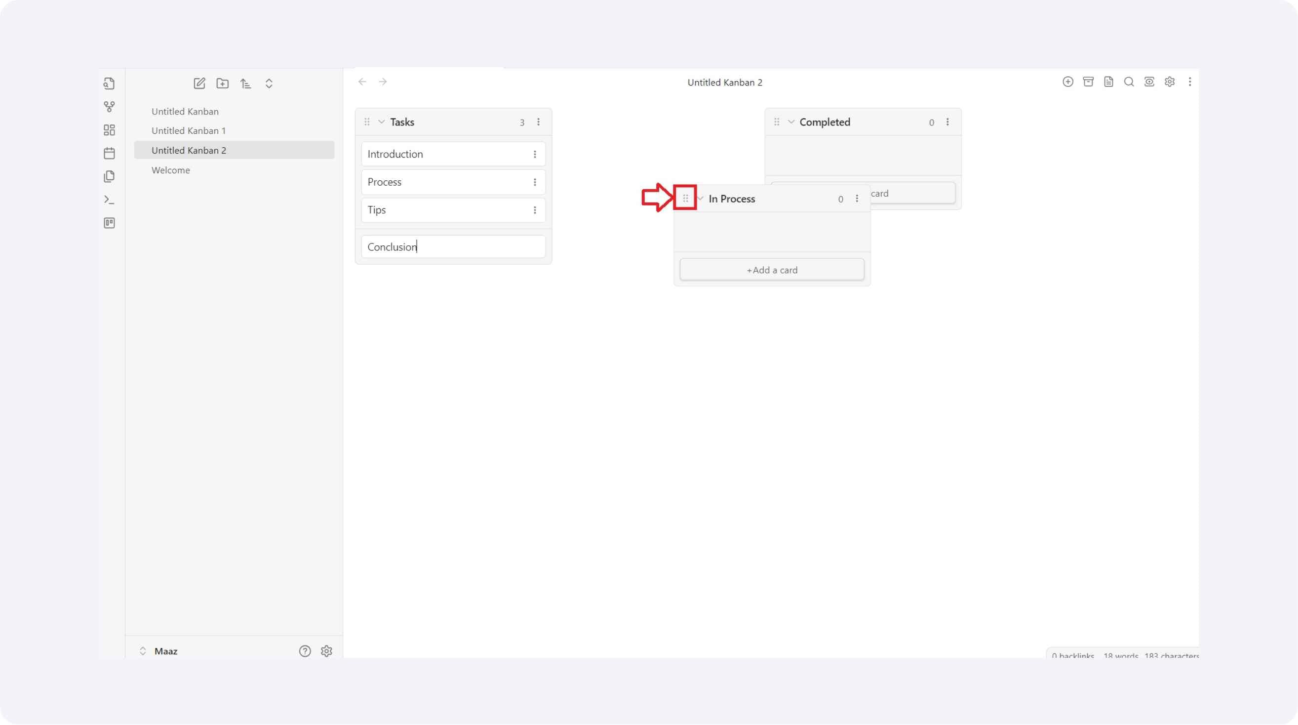 drag list kanban