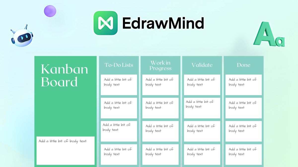 kanban board for project visualization