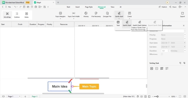 make gantt charts in edrawmind