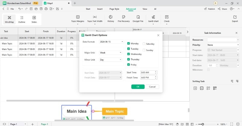 gantt chart customization options