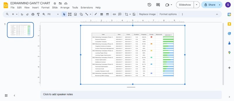 make gantt chart in google slides