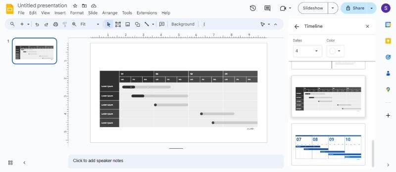 google slides timeline templates